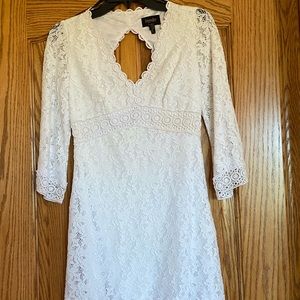 Laundry, short, white lace dress